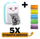 Impressora gatinho + 5 Rolos etiqueta Adesiva Colorida Impressora gatinho + 5 Rolos etiqueta Adesiva Colorida