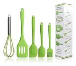 INATIVAR - Kit Com 5 Utensílios De Cozinha Silicone Cabo Silicone -