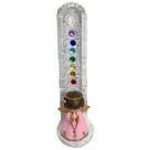 Incensario 7 chakras branco vertical Anjinho rosa 22 cm
