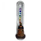 Incensario 7 chakras vertical Xangô marrom 22 cm em resina