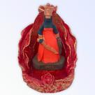 Incensario cascata Folha Iansa 12 cm vermelho em resina