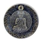 Incensario cascata prato buda azul 12 cm em resina