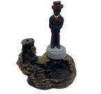 Incensário cascata Zé Pelintra preto 12 cm resina Incensário cascata Zé Pelintra preto 12 cm resina