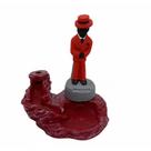 Incensário Cascata Zé Pelintra Vermelho em Resina 12 Cm