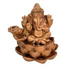 Incensário Efeito Cascata Flor de Lótus Ganesha Cone Backflow Decorativo