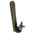 Incensario egipcio dourado 7 chakras Busto Anubis 47174 vertical 22 cm em resina Incensario egipcio dourado 7 chakras Busto Anubis 47174 vertical 22 cm em resina