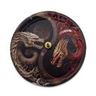 Incensário Metal Vareta Dragões Branco e Vermelho Ímã 11 cm