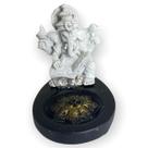 Incensário Mini Oval Ganesh Livro branco e preto 5 cm resina