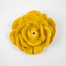 Incensario Porta Incenso Artesanal Rosa Amarela 4 cm Resina