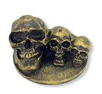 Incensario prato trio Cranio em resina 7x5 cm dourado Incensario prato trio Cranio em resina 7x5 cm dourado