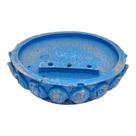 Incensário Redondo 8 cm 3 Varetas Universal Azul Claro Resina