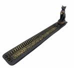 Incensário régua Egípcio Bastet preto e dourado 26x3.5x8 cm 47-475