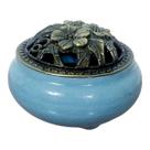 INCENSARIO TURÍBULO DE METAL Porcelana 10 CM DEFUMADOR AZUL