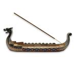 Incensário Vareta Barco Viking Drakkars Resina Cobre 33 cm