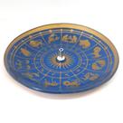 Incensário Vareta Zodíaco Astral Gold Azul Redondo 11CM