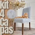 Indiana - Kit 4 Capas de Cadeira Linha Gold Anti Gato - Cinza Claro