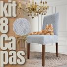 Indiana - Kit 8 Capas de Cadeira Linha Gold Anti Gato - Cinza Claro
