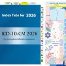 Índices Tojoyify ICD-10-CM 2026 laminados e codificados por cores Índices Tojoyify ICD-10-CM 2026 laminados e codificados por cores