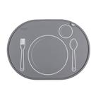 Individual Montessori de silicona antideslizante para bebé gris 36x26 cm