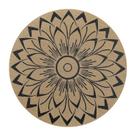 Individuales SHACOS redondos de vinilo 38 cm juego de 6 Boho flor negro