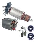 Induzido 110V + Bobina + Rolamentos + Escovas para Serra Marmore Makita 4100H