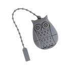 Infusor De Chá Coruja Corujinha Em Silicone Cinza