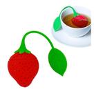 Infusor de Chá Ervas Silicone Lavável Prático Morango Prana