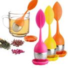 Infusor Para Chá De Silicone e Inox Com Base Folha