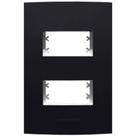 Inova Class Placa 4x2 2 Seções Distanciada Preto Ebano Fosco - ALUMBRA