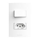 InovaPró 1Seção Interruptor Simples+ 1Seção Tomada 10A+Placa - ALUMBRA