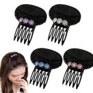 Insertos de volume de cabelo VASANA Bump It Up Black, 4 unidades com strass