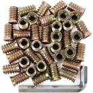 Insertos roscados Anwenk 3/8-16 x 25 mm para móveis de madeira, 40 unidades