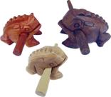 Instrumento de percussão Wooden Frog Guiros, conjunto de 3:10-7-6cm