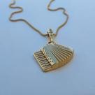 Instrumento Musical Sanfona Acordeom 3D Banhada em Ouro 18k
