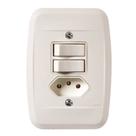 Int. 2 t.s.10a+ tom.2p+t20a 250v c/ placa branco pezzi Int. 2 t.s.10a+ tom.2p+t20a 250v c/ placa branco pezzi