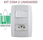 Inter. emb. 1ts+tom 2p+t 20a slim branco 80201 ilumi kit 2 peças