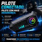 Intercomunicador Bluetooth Y10 para Capacete Som HiFi, Conexão Multiponto e Iluminação RGB Dinâmica AJD40