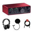 Interface de Áudio Kellards Scarlett Solo 4ª Geração USB-C Kit Completo