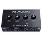 Interface de Áudio USB M-Audio M-Track Duo 2 Pré-Amplificadores Crystal e Phatom Power - Preto