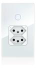 Interruptor 1 botão + 2Tomada Smart Wifi Melery Touch Alexa Google Branco Interruptor 1 botão + 2Tomada Smart Wifi Melery Touch Alexa Google Branco
