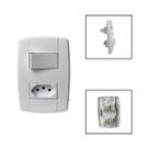 Interruptor 1 Tecla C/ Tomada 3 Pinos 10A 250V Branco Interruptor 1 Tecla C/ Tomada 3 Pinos 10A 250V Branco