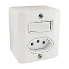 Interruptor 1 tecla simples + tomada 10a sistema x - radial