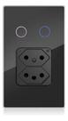 Interruptor 2 Botões + 2Tomada Smart Wifi Melery Touch Alexa Google preto