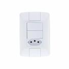 Interruptor 2 Secção Simples + Tomada 2P+T 10A 57241/073 ARIA - Tramontina Interruptor 2 Secção Simples + Tomada 2P+T 10A 57241/073 ARIA - Tramontina