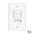 Interruptor 2 tecla + tomada 10a 2p+t ref. 19210 ilumi