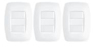 Interruptor 2 Teclas C/ Placa 4x2 Fame Elegance - Kit 3 Un.