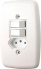 Interruptor 2 Teclas e Tomada com Placa 20 A Branco Pluzie