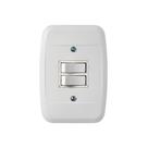 Interruptor 2 Teclas Embutir C/Placa Branca - Pezzi