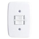 Interruptor 2 Teclas Paralelas 2 x 4 com Placa Branco Pluzie