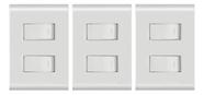 Interruptor 2 Teclas Simples 4x2 Liz Tramontina - Kit 3 Un.